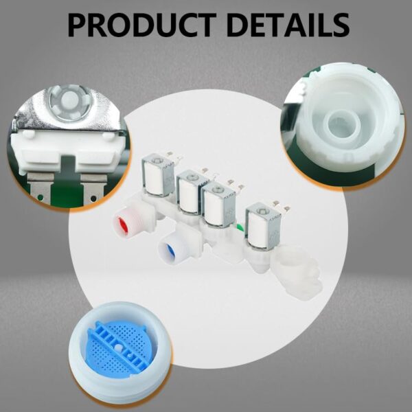 DC97-15459Q Washer Water Inlet Valve Compatible with Samsung Washing Machine Parts, Replace AP7187126 PS16735204 EAP16735204 WA52A5500AC WA52A5500AV WA55A7300AE - Image 4