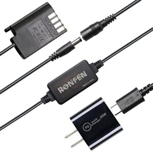 DMW-DCC17 DC Coupler DMW-BLK22 Dummy Battery USB-C Cable PD Adapter Kit DMW-DCC17 AC Power Adapter Kit Compatible with Cameras Panasonic LUMIX DC-S5 S5K DC-S5GK GH5 II GH6 Battery Grip DMW-BGS5