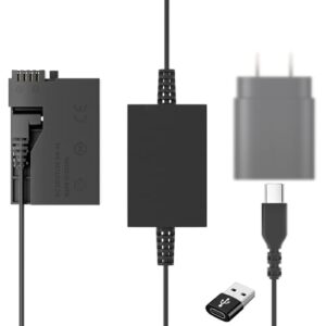 DR-E8 DC Coupler USB C Cable Kit Replace ACK-E8 Power Supply Adapter LP-E8Dummy Battery Compatible with Canon EOS Rebel T5i T3i T4i T2i, Kiss X6 X5 X4,700D 650D 600D 550D Digital Cameras