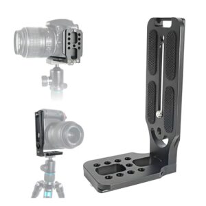 DSLR Camera L Bracket Vertical Horizontal Switching Tripod Quick Release Plate with 1/4 Screw Hole, Compatible with Canon Nikon Sony DJI Osmo Ronin Zhiyun Stabilizer Tripod Monopod