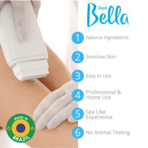 Depil Bella Brazilian Roll-On Black Depilatory Wax | Body Waxing, Hair Removal Wax-Cartridge | For Men and Women | Home Self Waxing | Sensitive Skin | Dermatologically Tested | Painless