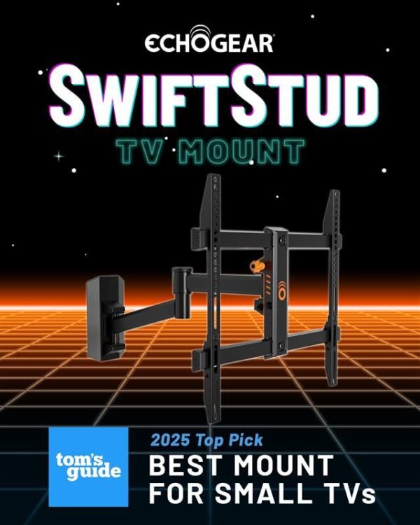 ECHOGEAR SwiftStud Swivel Full Motion TV Wall Mount for TVs Up to 60" - Smooth Extention, Tilt - Wall Template for Easy Install On 1 Stud - Level & Hide Cables After Install - Image 3