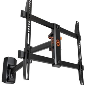 ECHOGEAR SwiftStud Swivel Full Motion TV Wall Mount for TVs Up to 60″ – Smooth Extention, Tilt – Wall Template for Easy Install On 1 Stud – Level & Hide Cables After Install