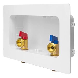 EFIELD Premium Washing Machine (Laundry) Outlet Box with Center Drain, 1/2-Inch Push-Fit x 3/4″ MHT Connection White (Standard)
