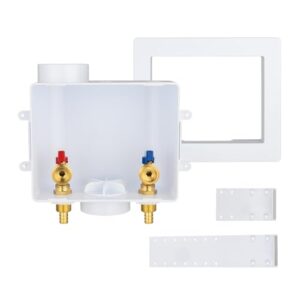 EFIELD Universal Washing Machine Outlet Box, 1/2-inch Pex Crimp Inlet x 3/4 inch MHT Outlet Connection, Center Drain