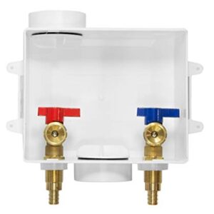 EFIELD Washing Machine Outlet Box, 1/2-inch Pex Crimp Inlet with Center Drain, White,(WM002)