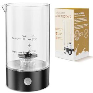 Electric Milk Frother, 9oz Automatic Cold Foam Maker Coffee Fother Handheld-free, Electric Whisk Drink Mixer for Lattes,Cappuccinos,Macchiato (Light Black)