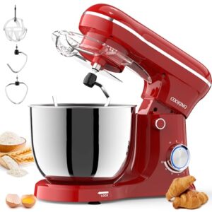 Electric Stand Mixer,10 Speeds Tilt-Head Food Mixer, 3-IN-1 Kitchen Mixer for Daily Cooks with 6 QT Bowl,Dough Hook, Beater, Whisk (Empire Red)