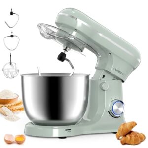 Electric Stand Mixer,660W 10 Speeds Tilt-Head Food Mixer, 3-IN-1 Kitchen Mixer for Daily Cooks with 6.5 QT Bowl,Dough Hook, Beater, Whisk (Morandi Green)