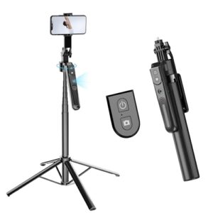 Extendable Auto Face Tracking Tripod, 360° Rotating Tripod, 70″ Selfie Sticks,Both Auto or Manual Moving Control, Smart Cameraman Shooting for Video, Vlog, Live Stream