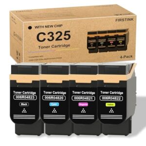 Extra High Capacity C320 C325 Toner Cartridges with New Chip 006R04820 006R04821 006R04822 006R04823 Replacement for Xerox C320 C325 Printer Tonner (4-Pack)