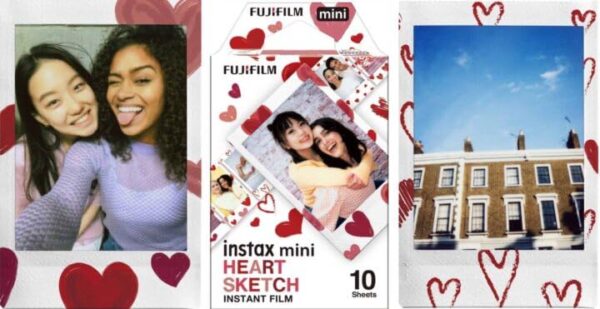 Fujifilm Instax Mini Heart Sketch Instant Camera Film: 20 Shoots Total, (10 Sheets x 2) - Capture Memories Anytime, Anywhere - AIODI Sticker Included - Image 6