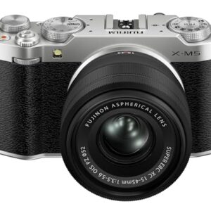 Fujifilm X-M5 Mirrorless Digital Camera XC15-45mmF3.5-5.6 OIS PZ Lens Kit – Silver