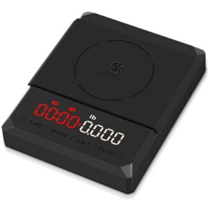 Fuzion Mini Coffee Scale with Timer – Espresso Scale Rechargeable 2kg x 0.1g Accuracy, 3-Mode Timer, LED Display, Digital Coffee Scale for Pour-Over, Espresso, Kitchen Use
