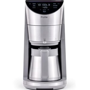 GE Profile Smart Grind & Brew Coffee Maker w/Podless Single Serve, 90oz Water Reservoir, 10 Cup Thermal Carafe, Voice Control, Adjustable Burr Grinder, SCA Certified, Barista-Quality, Stainless Steel