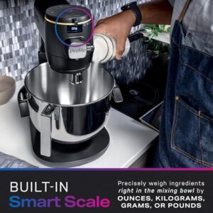 GE Profile Smart Stand Mixer w/Built-In Smart Scale & Auto Sense Technology, 7qt Stainless Steel Bowl, 11 Speed l Dough Hook, Beater, 11-wire whip l works w/Amazon Alexa & Google Home l Mineral Silver