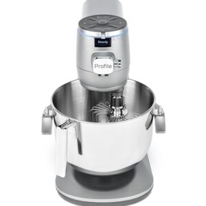 GE Profile Smart Stand Mixer w/Built-In Smart Scale & Auto Sense Technology, 7qt Stainless Steel Bowl, 11 Speed l Dough Hook, Beater, 11-wire whip l works w/Amazon Alexa & Google Home l Mineral Silver