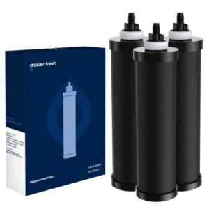 GLACIER FRESH Replacement for BB9-2 Black Purification Water Filter, Compatible with Berkey® BB9-2 Black Filters and Berkey® Gravity Water Filter System, 3 Pack