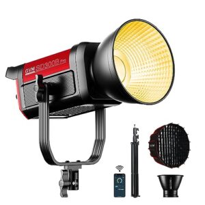GVM 300W LED Video Light Kit with Softbox, CRI97+ Photography Lighting for Video Recording with Bowens Mount, 65000Lux/m Studio Lights with APP&DMX Control, 2700-6800K, 12 Scene Light