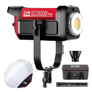 GVM 300W Photography Lighting Bi-Color Video Light with Bowens Mount Lantern Softbox and Stand CRI 97+ CCT 2700K~6800K 12 Lighting Scenes App Control Studio Lights for Photography