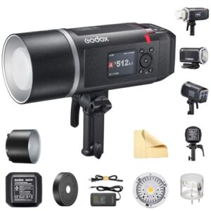 Godox AD600BMII AD600 bm(2025) Bowens Mount 600Ws Led Video Light High Speed Sync Outdoor Studio Flash Strobe with 2.4G Wireless X System,8940mAh Battery to Provide 500 Full Power Flashes