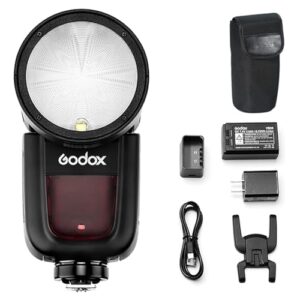 Godox V1-S Flash Speedlite for Sony, 76Ws 2.4G X Wireless TTL 1/8000 HSS Speedlight, 1.5s Recycle, 480 Full Power Flashes with Rechargeable Battery