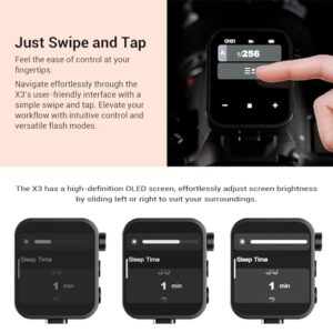 Godox X3F X3-F TTL Wireless Flash Trigger for Fujifilm Camera, 2.4G Wireless Touchscreen Flash Transmitter, Support TTL Auto/Manual/Multi Flash, Built-in Lithium Battery, High-Definit OLED Screen