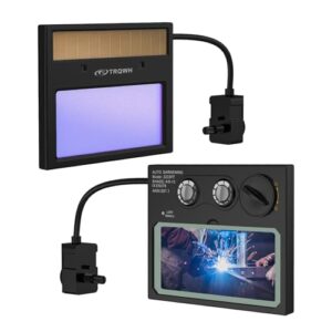 HD Auto Darkening Welding Lens 4.33″x3.54″ Solar True Color Filter with 2 Arc Sensor Adjustable Shade Range 4/9-13 Replacement Welding Helmet Accessories for TRQWH Welding Hood
