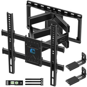 HOME VISION TV Wall Mount for 32-70 Inch TV with Soundbar Bracket, Full Motion TV Bracket with Articulating Dual Arms, Swivel and Tilt, Fits 8″ 12″ 16″ Stud, Max VESA 400X400mm, Up to 132lbs
