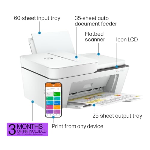 HP DeskJet 4255e Wireless All-in-One Color Inkjet Printer, Scanner, Copier, Best-for-Home, 3 Month Instant Ink Trial Included (588S6A) - Image 5
