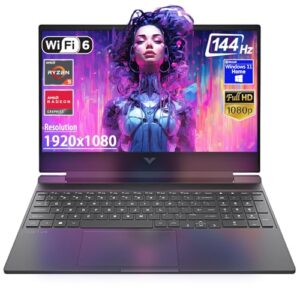HP Victus 15.6″ FHD 144Hz Gaming Laptop, AMD Ryzen 5-7535HS, AMD Radeon RX 6550M (Beats RTX 2050), Backlit Keyboard, Windows 11 Home, w/Cloth (16GB RAM |512GB PCIe SSD)