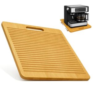 Heavy-Duty Bamboo Coffee Machine Slider | Sliding Tray for Countertop Moves Your Coffee Maker, Breville Espresso Machine & KitchenAid Mixer Easily from Under Cabinet – 13″D x 16″W
