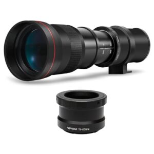 High-Power 420-800mm f/8.3 Manual Telephoto Zoom Lens for Canon EOS M Series Cameras