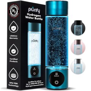 Hydrogen Water Bottle Generator – Up to 4100+ PPB Concentration – SPE/PEM Technology – Certified H2 Generator – Portable Athletic Performance & Hydration System – 6-Hour Hydrogen Retention