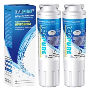 ICEPURE UKF8001 Replacement for Whirlpool Filter 4, Everydrop EDR4RXD1, FMM-2 Maytag UKF8001AXX-200 9084 4396395 MPF15090 WF-UKF8001,WF295,SGF-M9,Puriclean II,RWF0900A Refrigerator Water Filter,2PACK