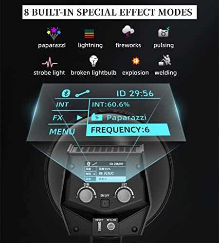 IFOOTAGE SL1 60DN LED Video Light，70W Continuous LED Lighting with 5600k Daylight,CRI 98+,Brightness 12200lux @1m ，8 Light Effects，APP Control,for Video Recording,Wedding,Outdoor Shooting - Image 8