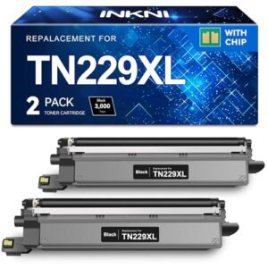 InkNI Compatible Toner Cartridges Replacement for Brother TN229XL Black TN229 TN229XLBK TN-229XL Toner High Yield Work for MFC-L3780CDW MFC-L3720CDW HL-L3280CDW HL-L3220CDW HL-L3300CDW Printer, 2 Pack