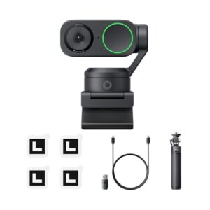 Insta360 Link 2 Tripod Bundle – PTZ 4K Webcam for PC/Mac, 1/2″ Sensor, AI Tracking, HDR, AI Noise-Canceling Mic, Gesture Control for Streaming, Video Calls, Gaming, Works with Zoom, Teams, Twitch