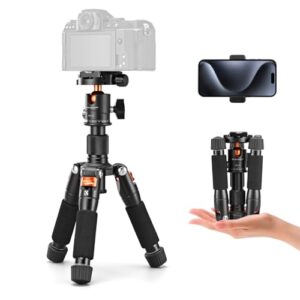K&F Concept Mini Desktop Tripod, 20.5”/ 52cm Compact Desk Tripod with 360 Degree Ball Head, 1/4 inch Quick Release Plate for Camera Video Camcorder, Load up to 13.22 lbs/6 KG