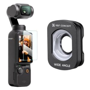 K&F Concept Wide-Angle Lens Compatible with DJI Osmo Pocket 3, Magnetic Attach/Multi-Coated/Optical Glass