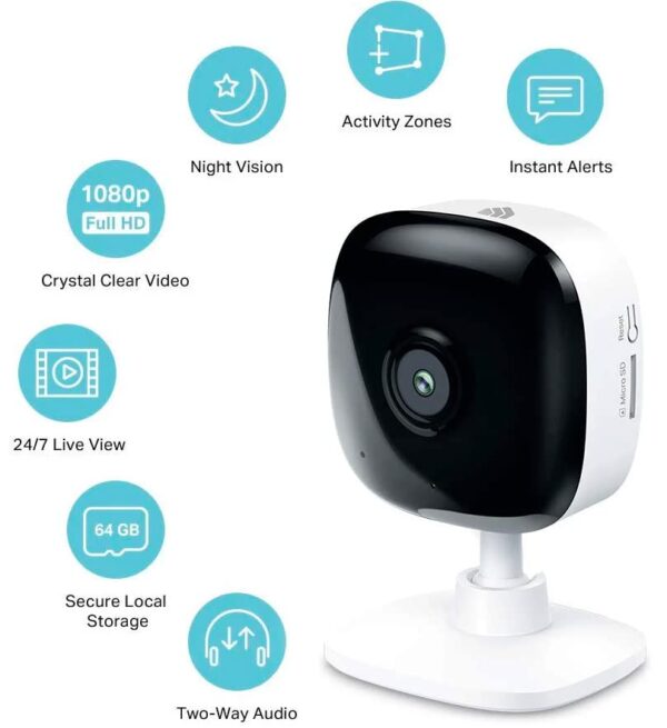 Kasa Smart Security Camera for Baby monitor, 1080p HD Indoor-Camera for Home Security with Motion Detection, Two-Way Audio, Night Vision, Cloud & SD Card Storage, Works with Alexa & Google Home (EC60) - Image 3