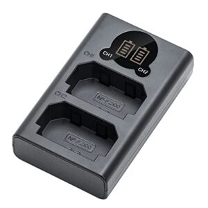 Kimaru NP-FZ100 Battery Charger, Double Slot NP-FZ100 Charger for Sony BC-QZ1 Charger, Alpha ZV-E1, FX3, FX30, A1, A7C, A7C2, A9, A9 II, A7R III, A7R IV, A7R V, A7S III, A7 III, A7 IV, A6600 Cameras.