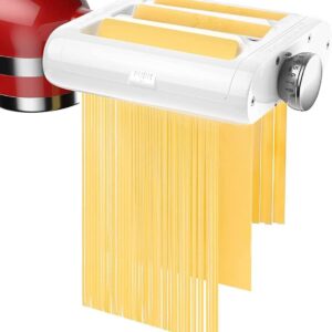 KitchenAid 3 in 1 Pasta Maker Set – Pasta Roller & Spaghetti/Fettuccine Cutter Attachments (White)