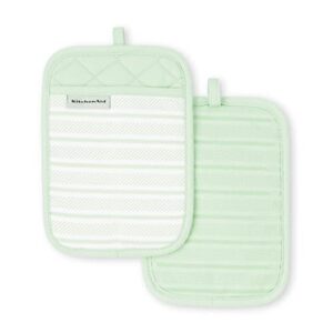 KitchenAid Albany Pot Holder 2-Pack Set, Pistachio, 7″x10″