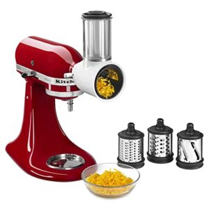 KitchenAid Classic Series Stand Mixer, 4.5 Q, Onyx Black & Fresh Prep Slicer/Shredder Attachment, White