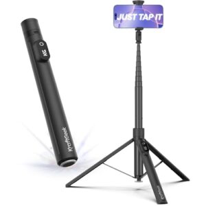 KraftGeek Automatic Tripod for iPhone, 66″ Phone Tripod Selfie Stick for Cell Phone, Tripod Stand with Remote for Video Recording, Black