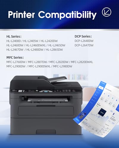 LLAOLLAO TN830XL Toner Cartridges Replacement for Brother TN830XL TN-830XL Toner TN830 XL Work for HL-L2405W HL-L2460DW HL-L2400D HL-L2480DW MFC-L2820DW Printer High Yield (4 Black) - Image 3