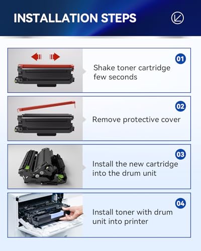 LLAOLLAO TN830XL Toner Cartridges Replacement for Brother TN830XL TN-830XL Toner TN830 XL Work for HL-L2405W HL-L2460DW HL-L2400D HL-L2480DW MFC-L2820DW Printer High Yield (4 Black) - Image 6