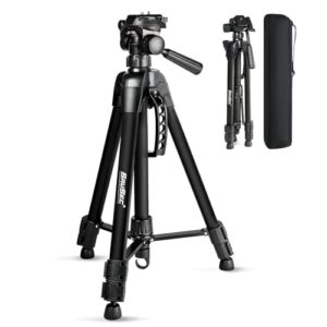 Laser Level Tripod 47″ Adjustable, SAVSEC Tripod Stand Extendable Height with 2 Bubble, Release Plate with 1/4″-20 Screw Mount, Multi-Function Hook, Non-Slip Feet