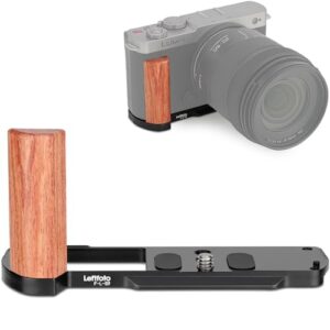 Leftfoto S9 Retro Handgrip L-Shape Bracket with Wooden Grip for LUMIX S9 Camera,with Built-in Bottom Arca Quick Release Plate,Black